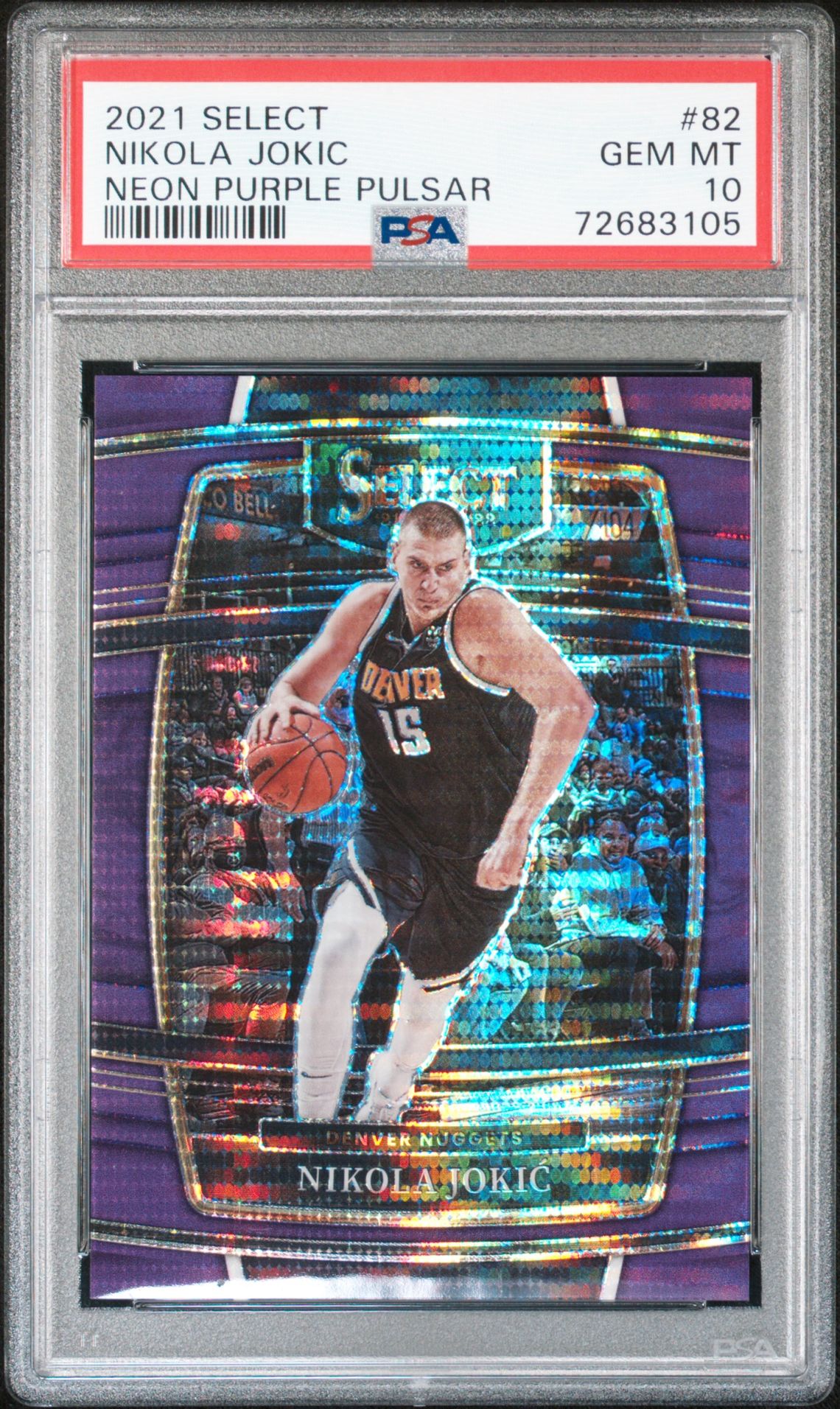 2021 Panini PANINI SELECT NEON PURPLE PULSAR #82 Nikola Jokic front