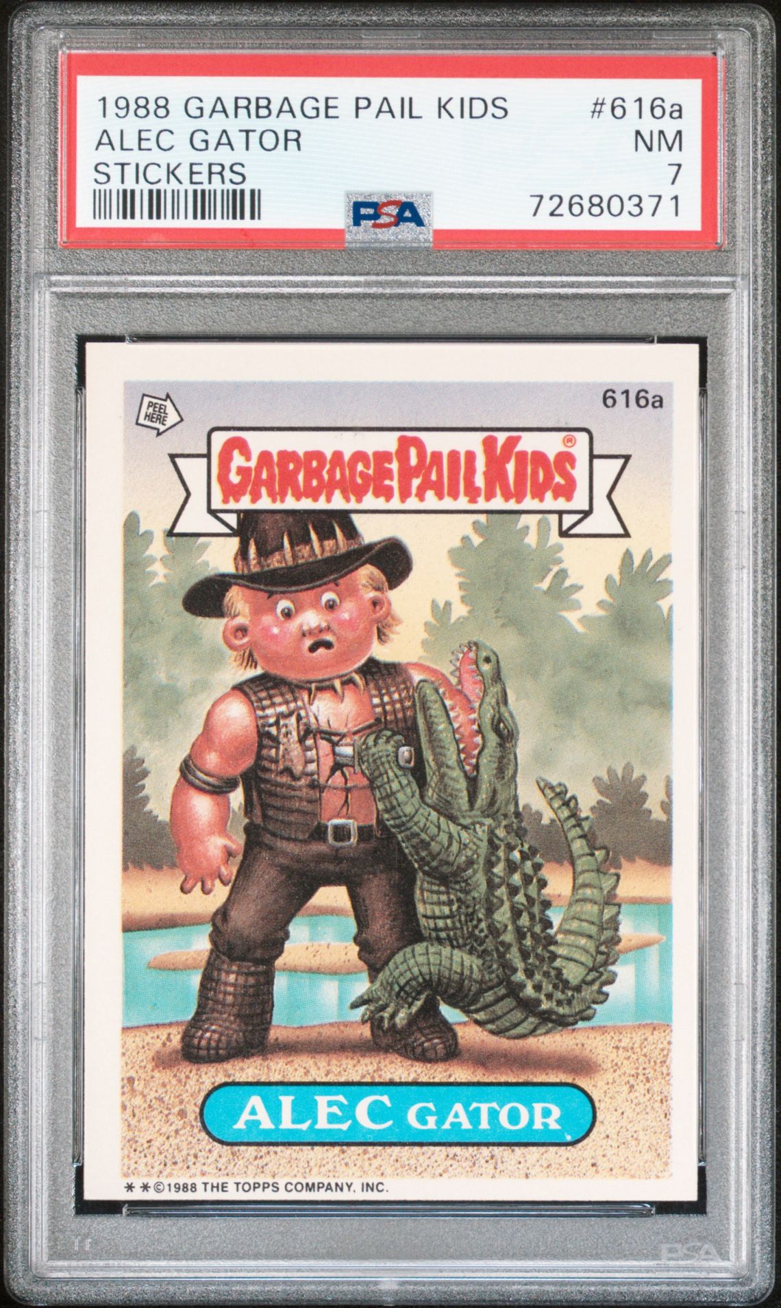 1988 Topps GARBAGE PAIL KIDS STICKERS #616A Alec Gator front