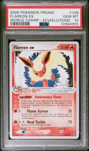 2006 Pokemon POKEMON WORLD CHAMPIONSHIPS PROMO EEVEELUTIONS #108 Flareon Ex front