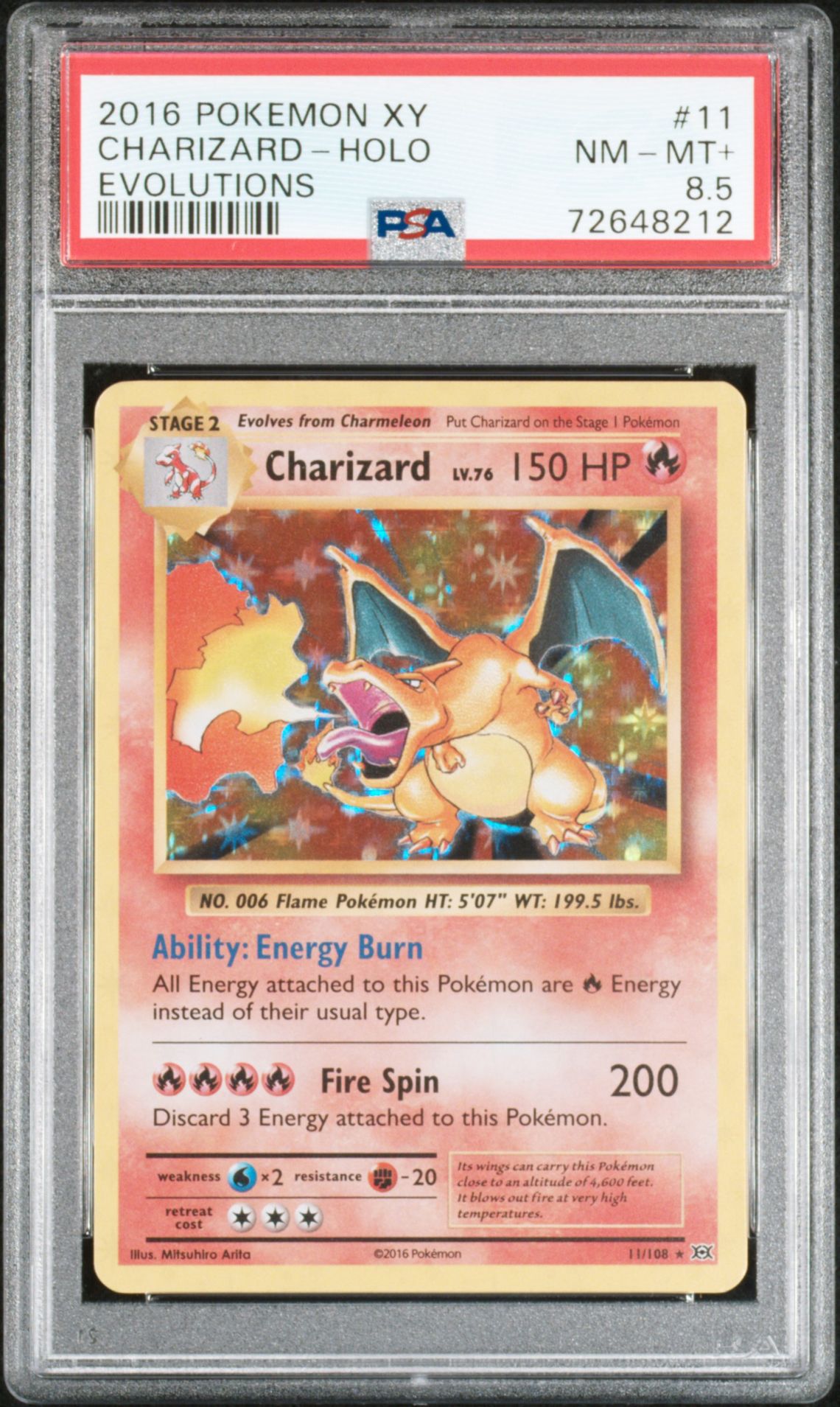 2016 Pokemon POKEMON XY EVOLUTIONS #11 Charizard-Holo front