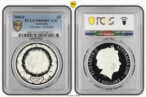 2000-P $5 Olympic - Echidna PR69DCAM