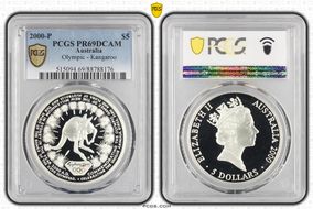 2000-P $5 Olympic - Kangaroo PR69DCAM