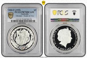 2000-P (1999) $5 Olympic - Koala in Tree PR70DCAM