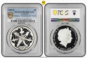 2000-P $5 Olympic - Reaching the World PR69DCAM