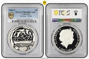 2000-C $5 Olympic - Birds PR69DCAM