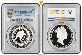 2000-P $5 Olympic - Kangaroo PR69DCAM