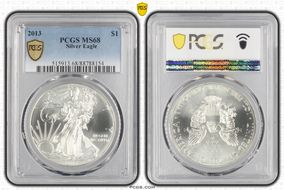2013 $1 Silver Eagle MS68