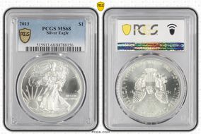 2013 $1 Silver Eagle MS68