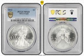 2013 $1 Silver Eagle MS68
