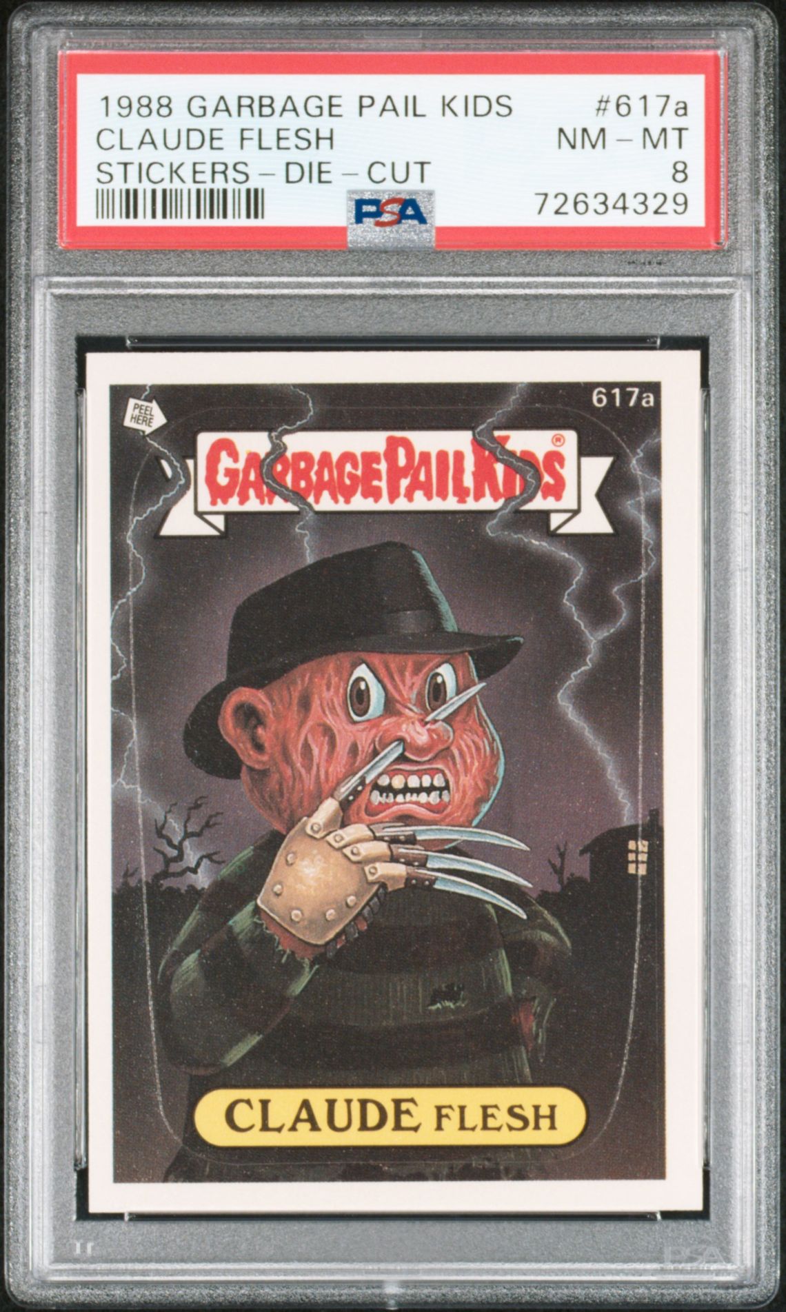 1988 Topps GARBAGE PAIL KIDS STICKERS DIE-CUT #617A Claude Flesh front