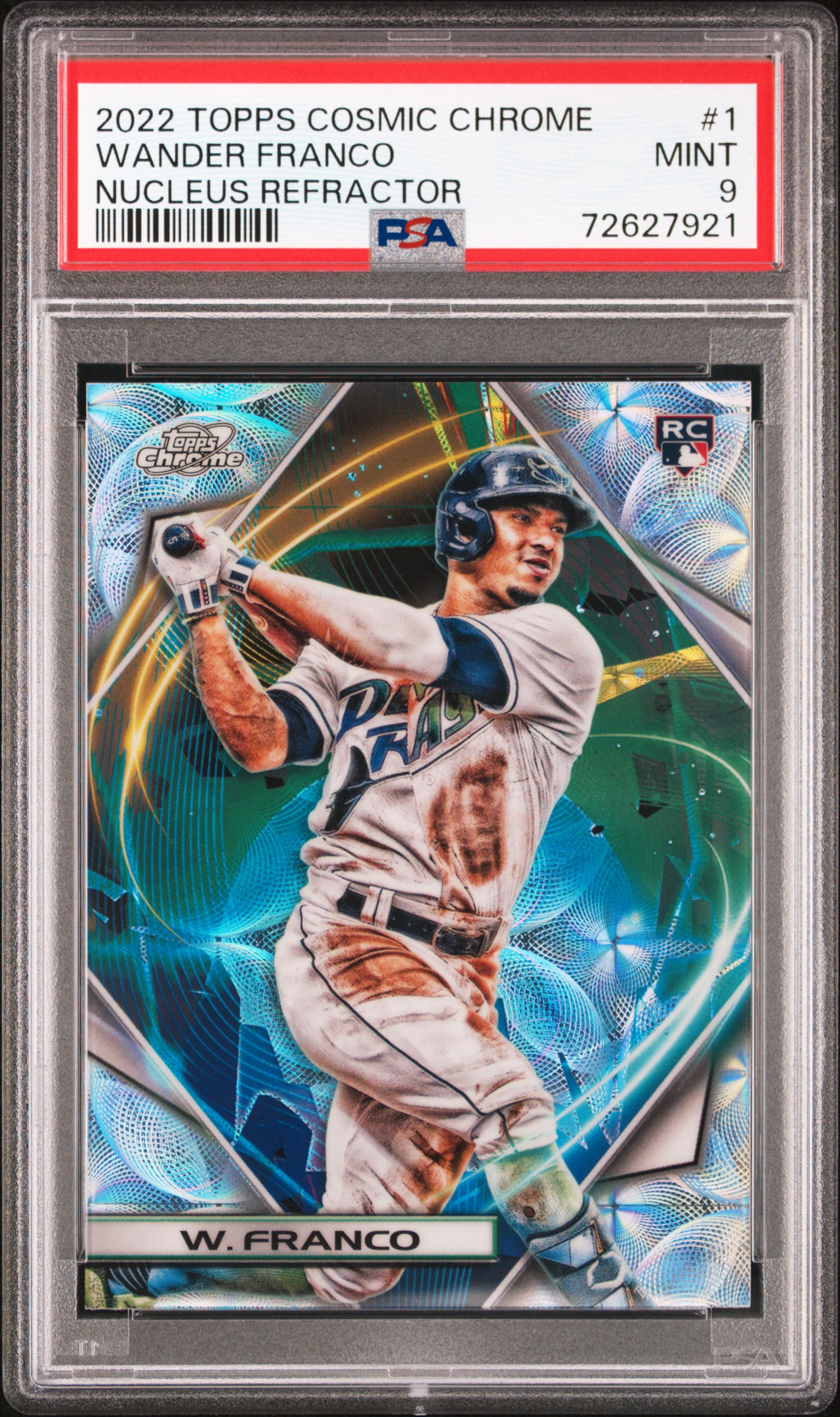 2022 Topps Cosmic Chrome Nucleus Refractor #1 Wander Franco Rookie Card – PSA MINT 9