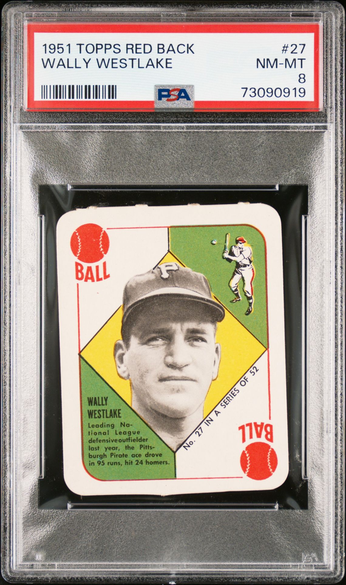 1951 Topps TOPPS RED BACK #27 Wally Westlake front
