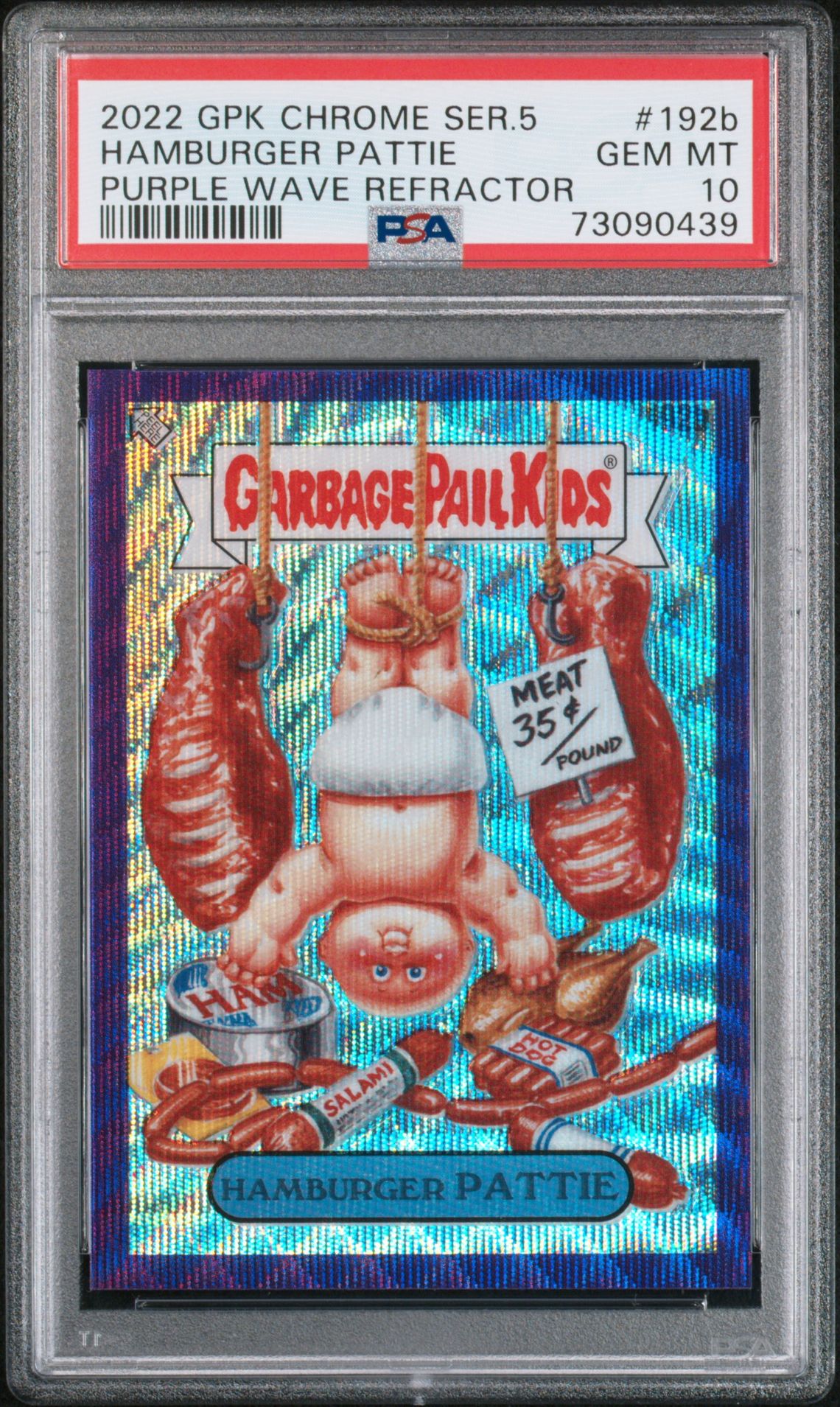 2022 Topps GARBAGE PAIL KIDS CHROME Refractor #192B Hamburger Pattie front