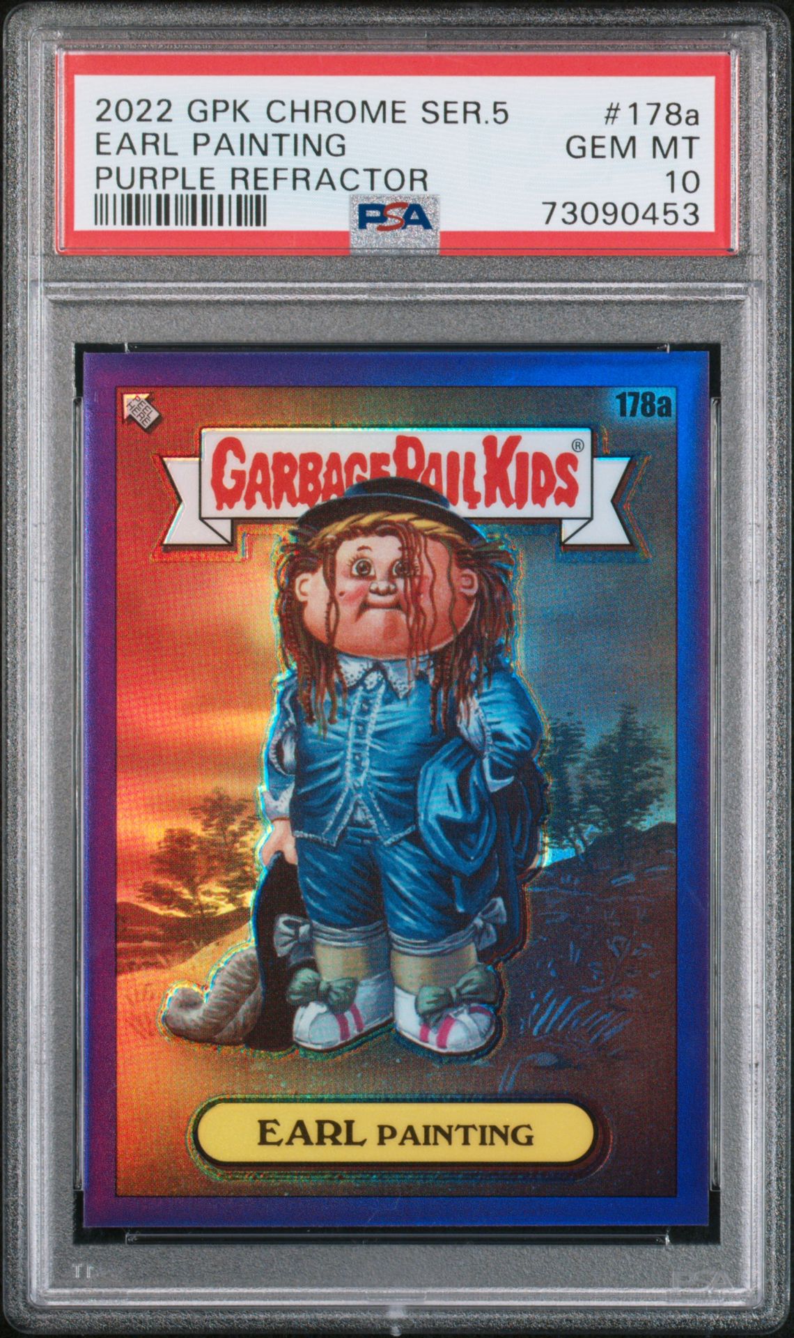 2022 Topps GARBAGE PAIL KIDS CHROME PURPLE REFRACTOR #178A Earl Painting front