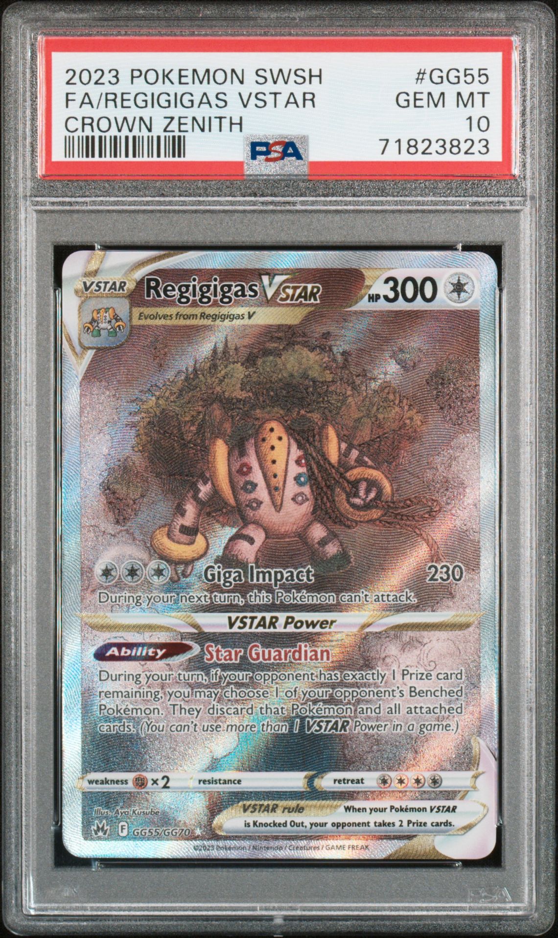 2023 Pokemon Sword And Shield Crown Zenith Fa/Regigigas Vstar #Gg55 (Crown Zenith) Gem Mt 10 front