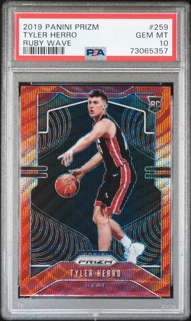 2019 Panini Prizm Ruby Wave 259 Tyler Herro Rookie Card