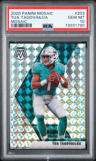 Tua Tagovailoa Miami Dolphins 2020 Panini Mosaic Football Rookie Card #203