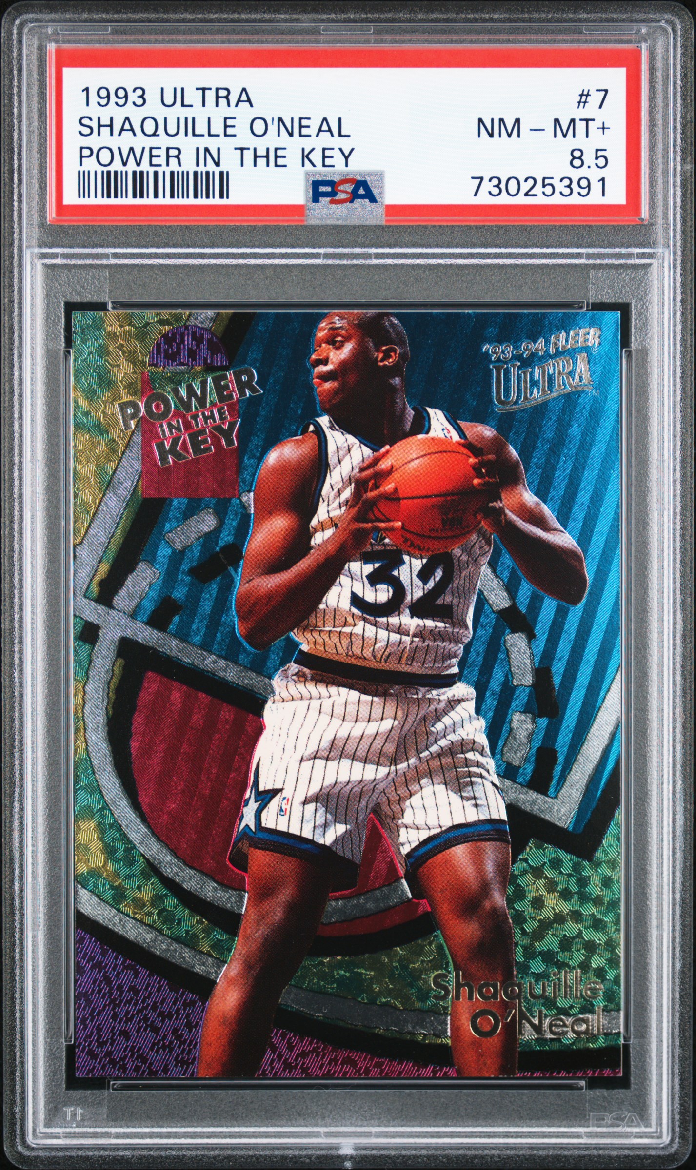 1993-94 Fleer Ultra Power In The Key #7 Shaquille O'Neal – PSA NM-MT+ 8.5