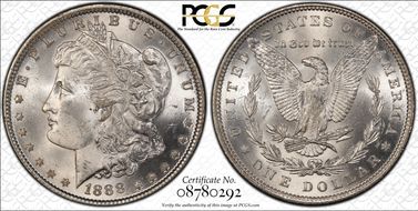 1888 $1 VAM 11, Doubled Ear MS64