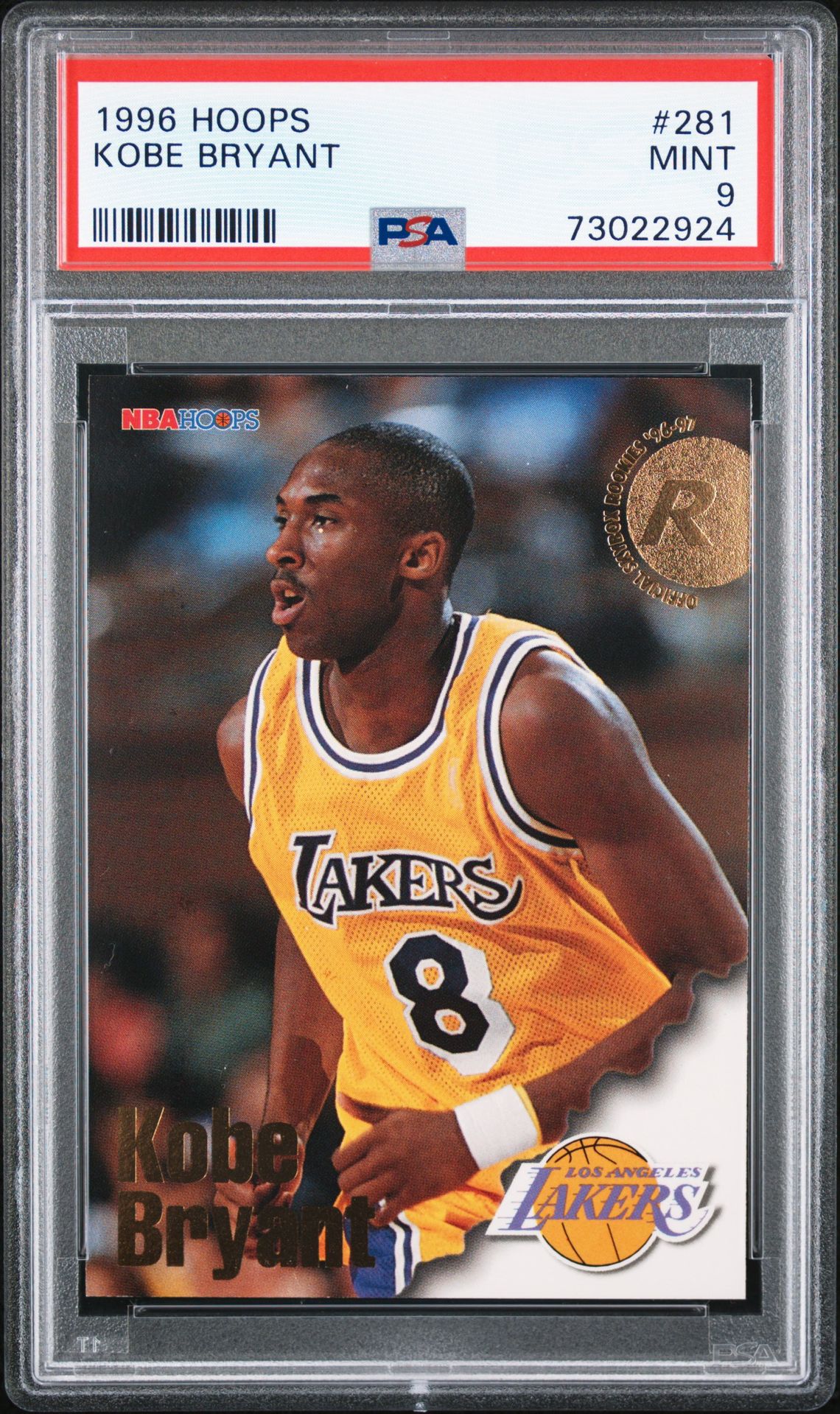 1996-97 Hoops #281 Kobe Bryant Rookie Card – PSA MINT 9 on Goldin