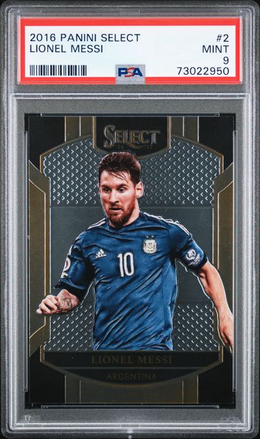 2016-17 Panini Select #2 Lionel Messi – PSA MINT 9 on Goldin