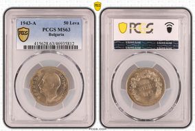 1943-A 50 Leva KM-48a MS63