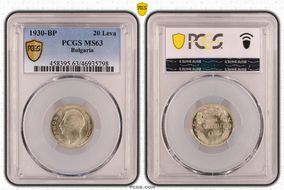 1930-BP 20 Leva KM-41  Ag MS63
