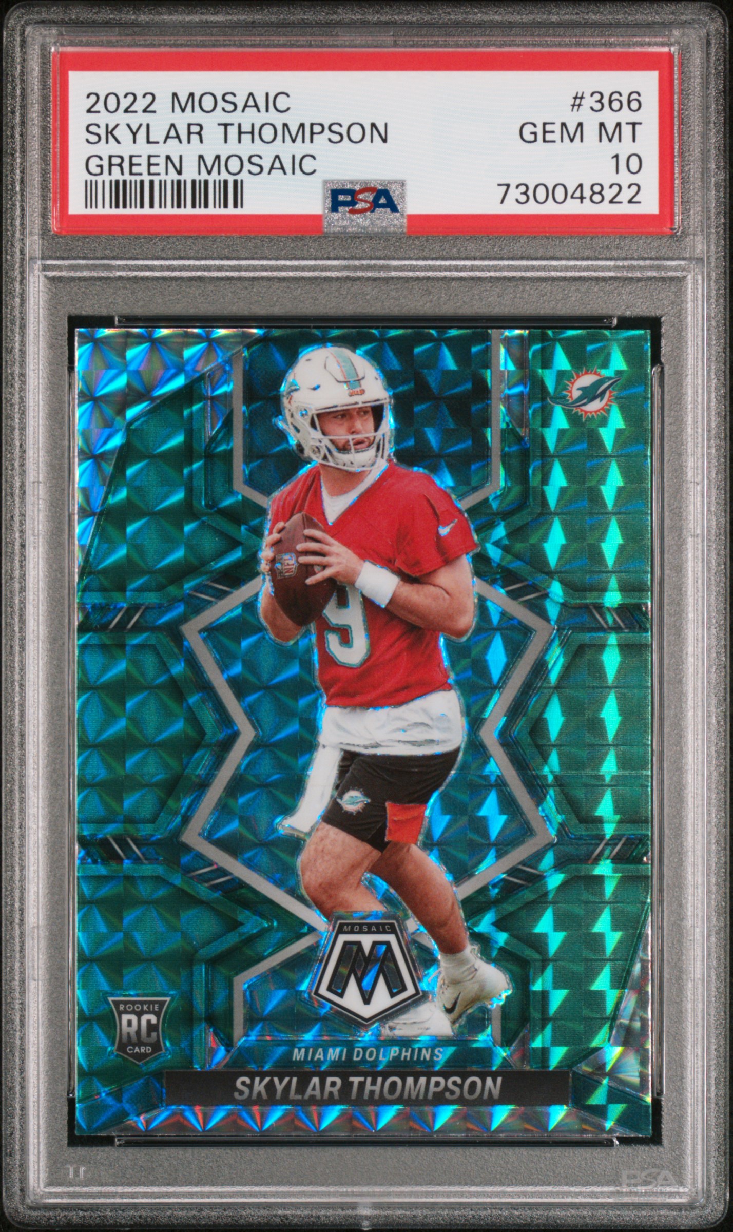 2022 Panini Mosaic Green Mosaic #366 Skylar Thompson PSA 10