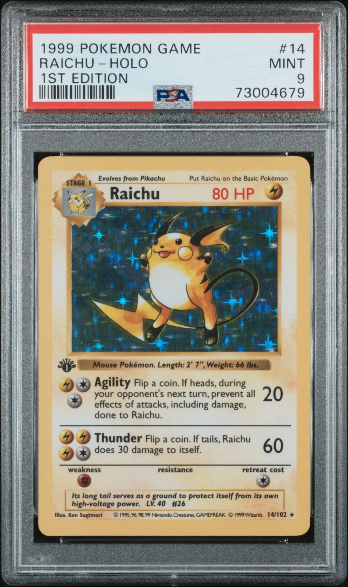 1999 Pokemon POKEMON GAME Holo #14 Raichu-Holo front