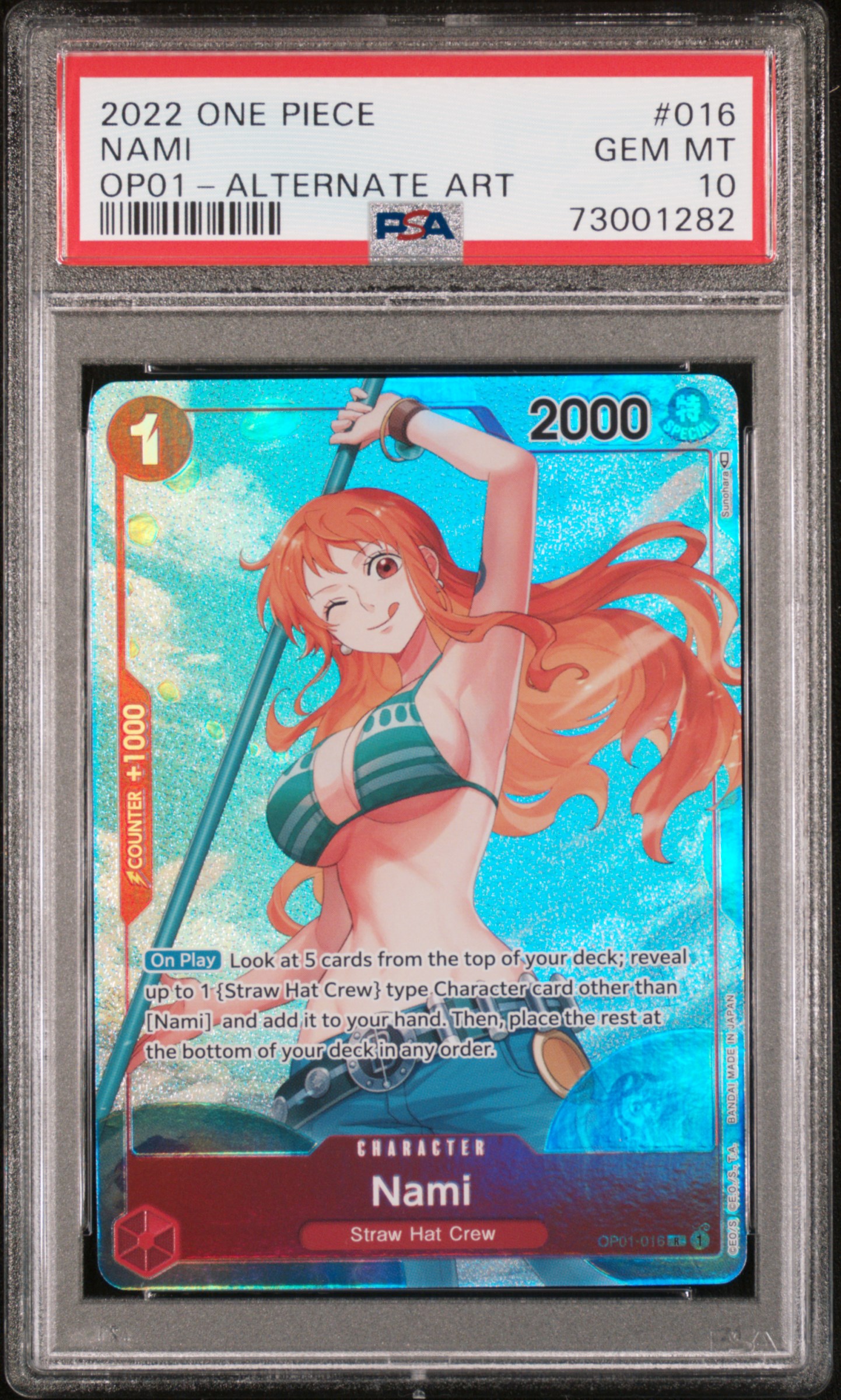 2022 #016 Nami PSA 10 One Piece OP01-Romance Dawn
