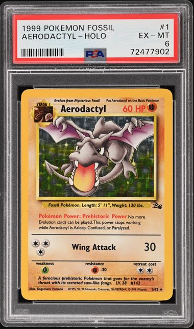 Wizards of the Coast Aerodactyl 1/62 Pokemon Fossil Set Holofoil Card