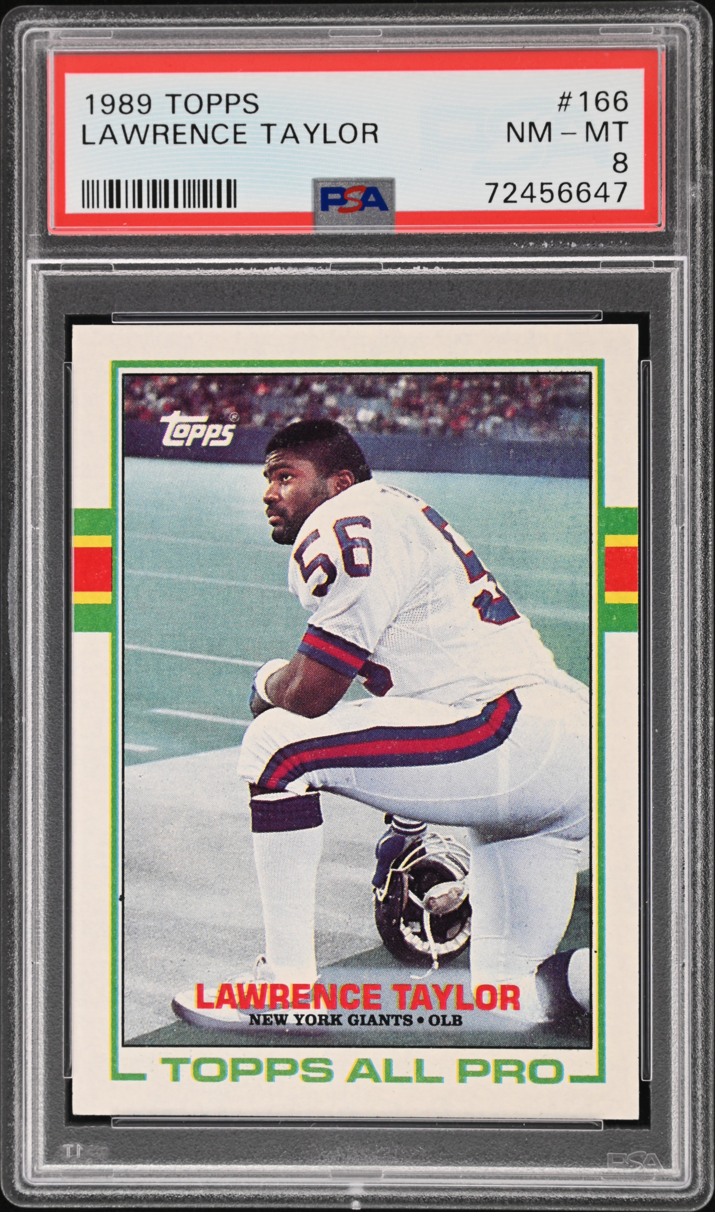 1989 Topps #166 Lawrence Taylor - PSA NM-MT 8