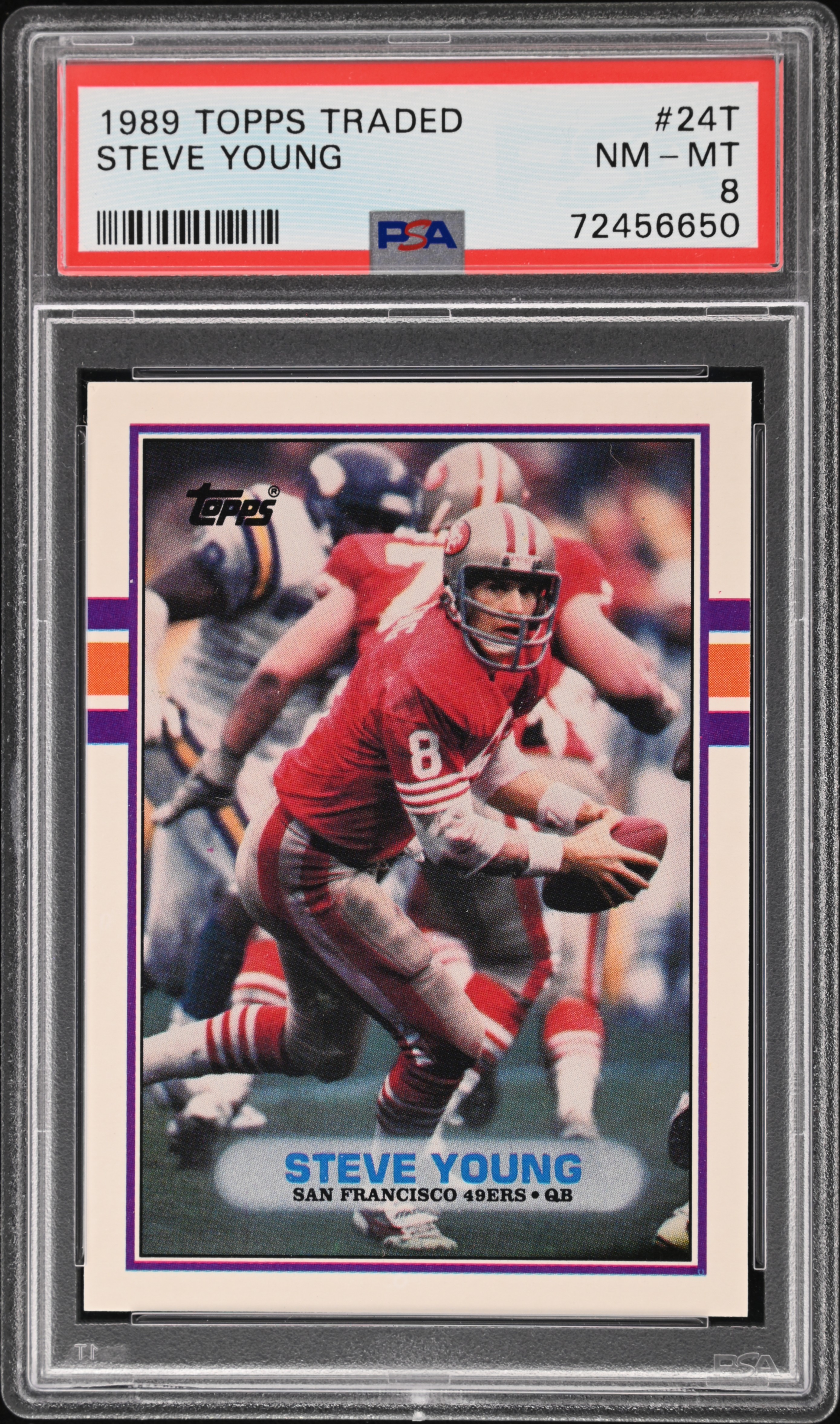1989 Topps Traded #24T Steve Young - PSA NM-MT 8