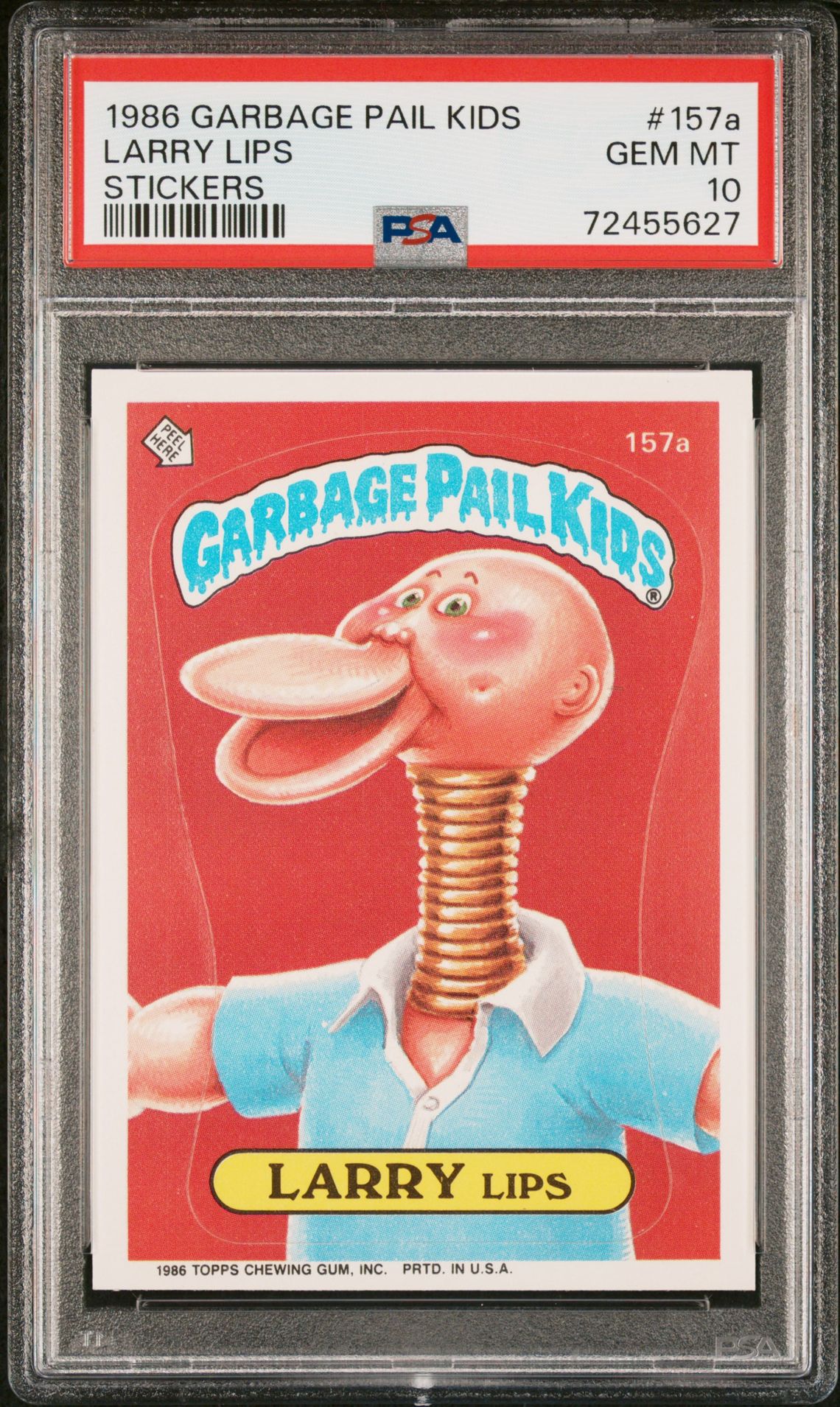 1986 Topps GARBAGE PAIL KIDS STICKERS #157A Larry Lips front