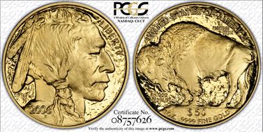 2006-W $50 American Buffalo  .9999 Fine Gold First Strike PR70DCAM