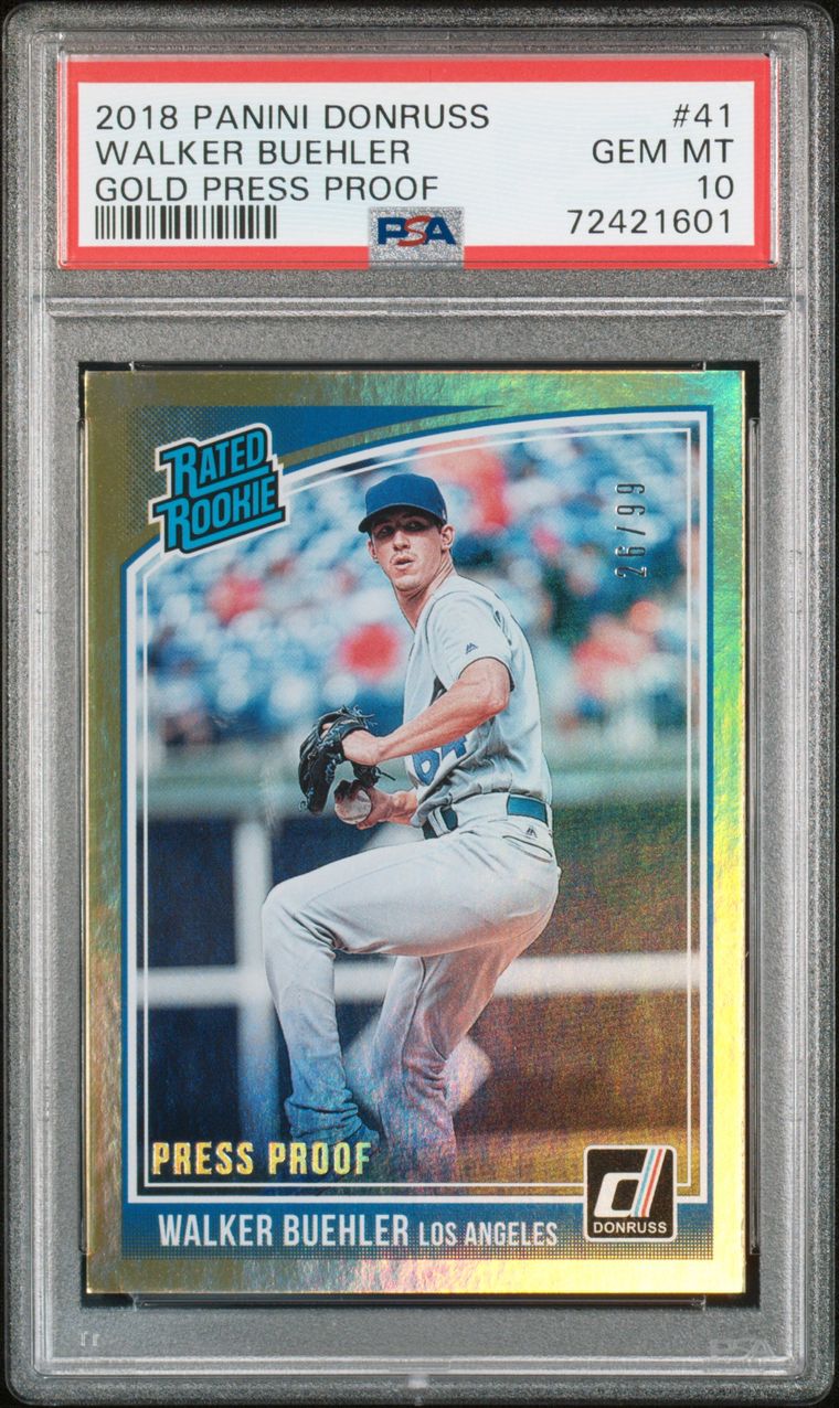 Walker Buehler 2018 Panini Donruss Rated Rookie Card