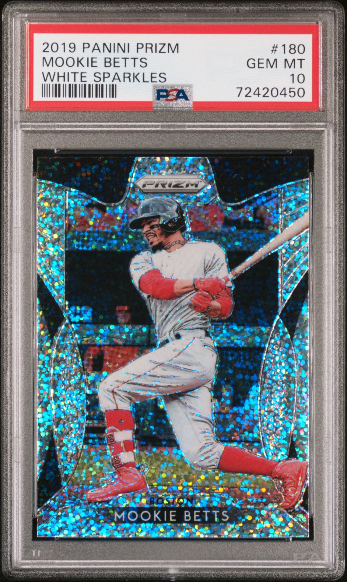2019 Panini PANINI PRIZM WHITE SPARKLES #180 Mookie Betts front