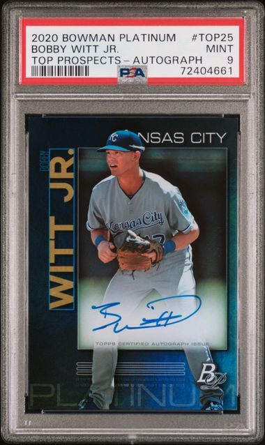 2020 Leaf BOWMAN PLATINUM TOP PROSPECTS AUTOGRAPH #TOP25 Bobby Witt Jr. front