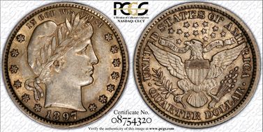1897 25C AU53