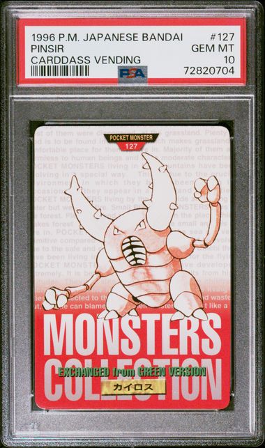 Pinsir card PSA 10, cert 72820704
