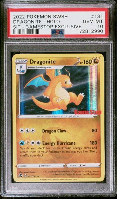 2022 Pokemon POKEMON SWORD & SHIELD SILVER TEMPEST SIT-GAMESTOP EXCLUSIVE #131 Dragonite-Holo front