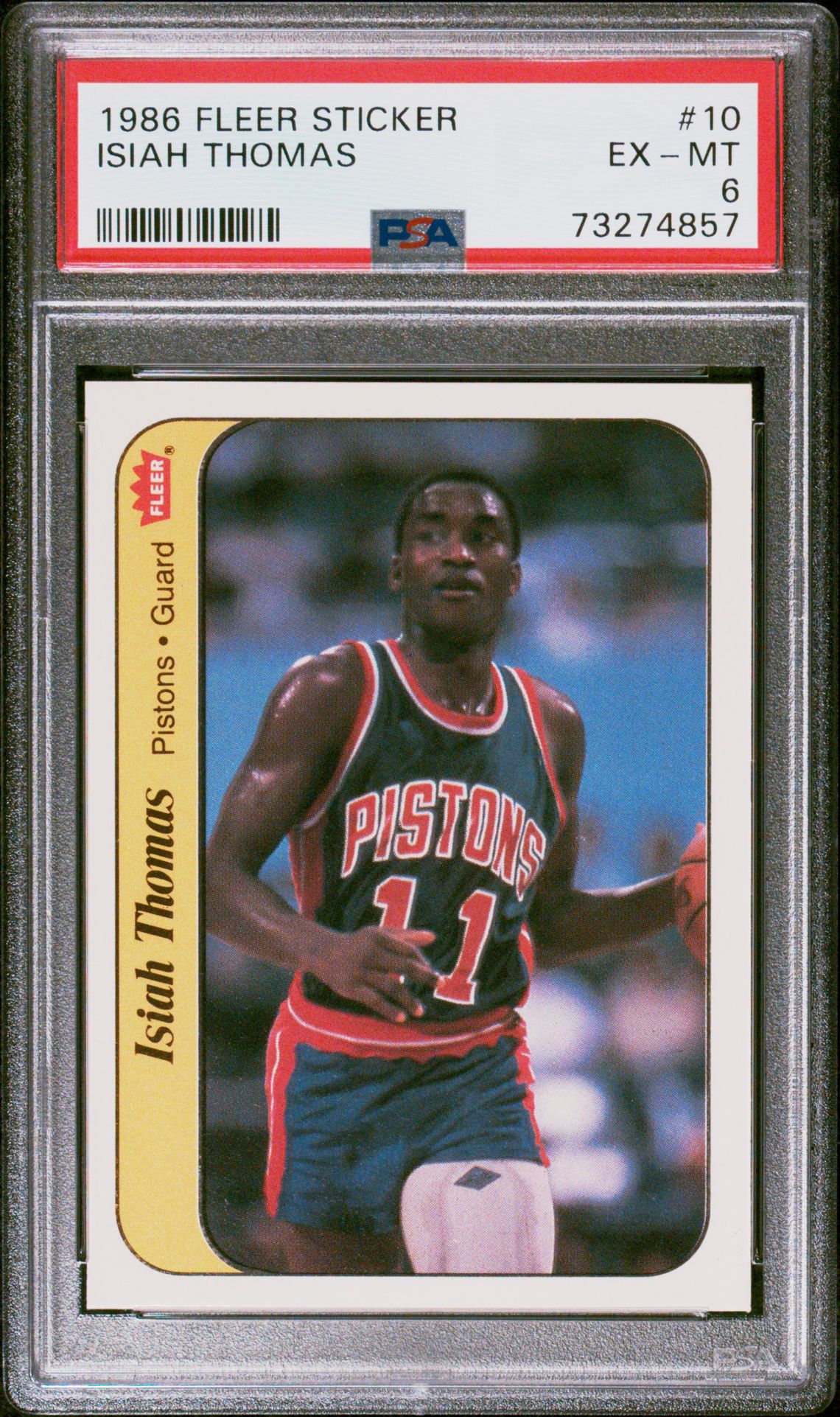 1986 Fleer FLEER STICKER #10 Isiah Thomas front