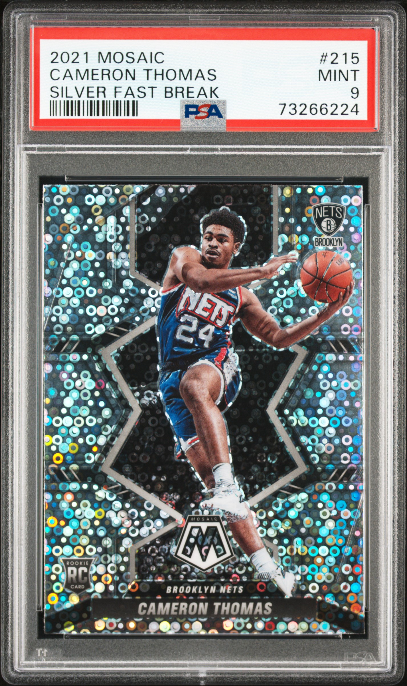 2021 Panini Mosaic Silver Fast Break 215 Cameron Thomas – PSA MINT 9