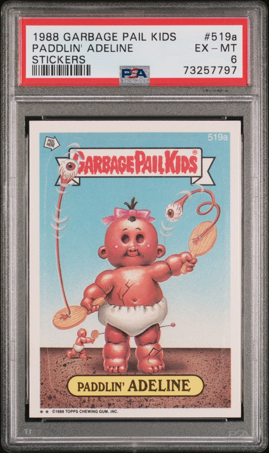 1988 Topps GARBAGE PAIL KIDS STICKERS #519A Paddlin' Adeline front