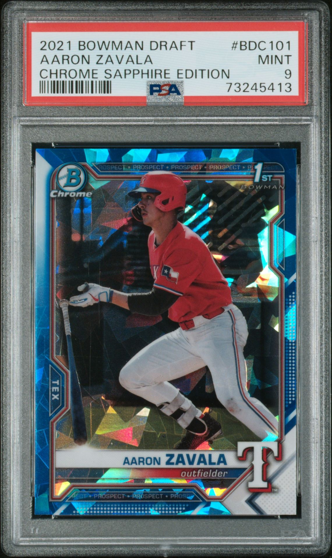 2021 Bowman Draft BOWMAN DRAFT CHROME SAPPHIRE EDITION #BDC101 Aaron Zavala front