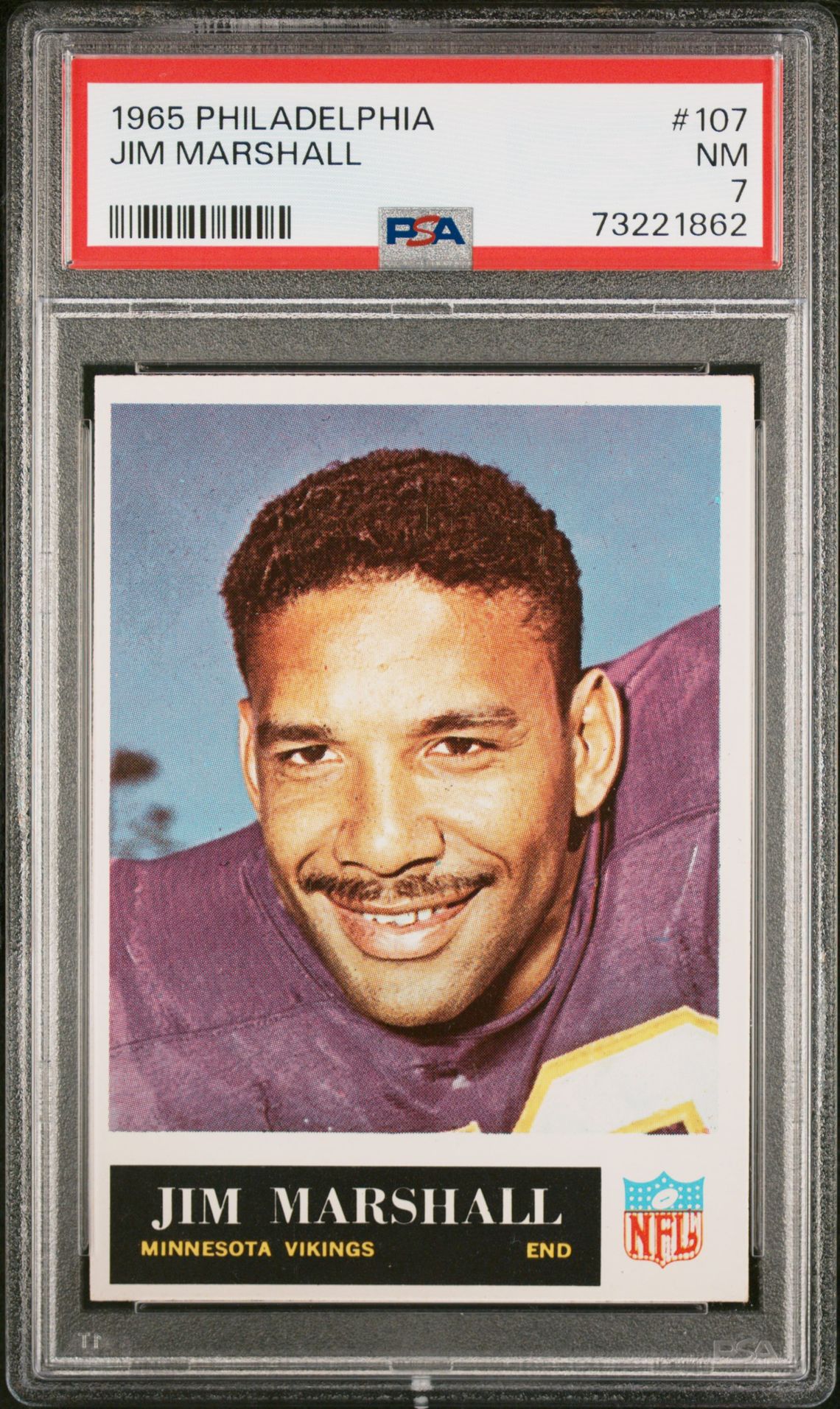 1965 Philadelphia Jim Marshall #107 Nm 7 front