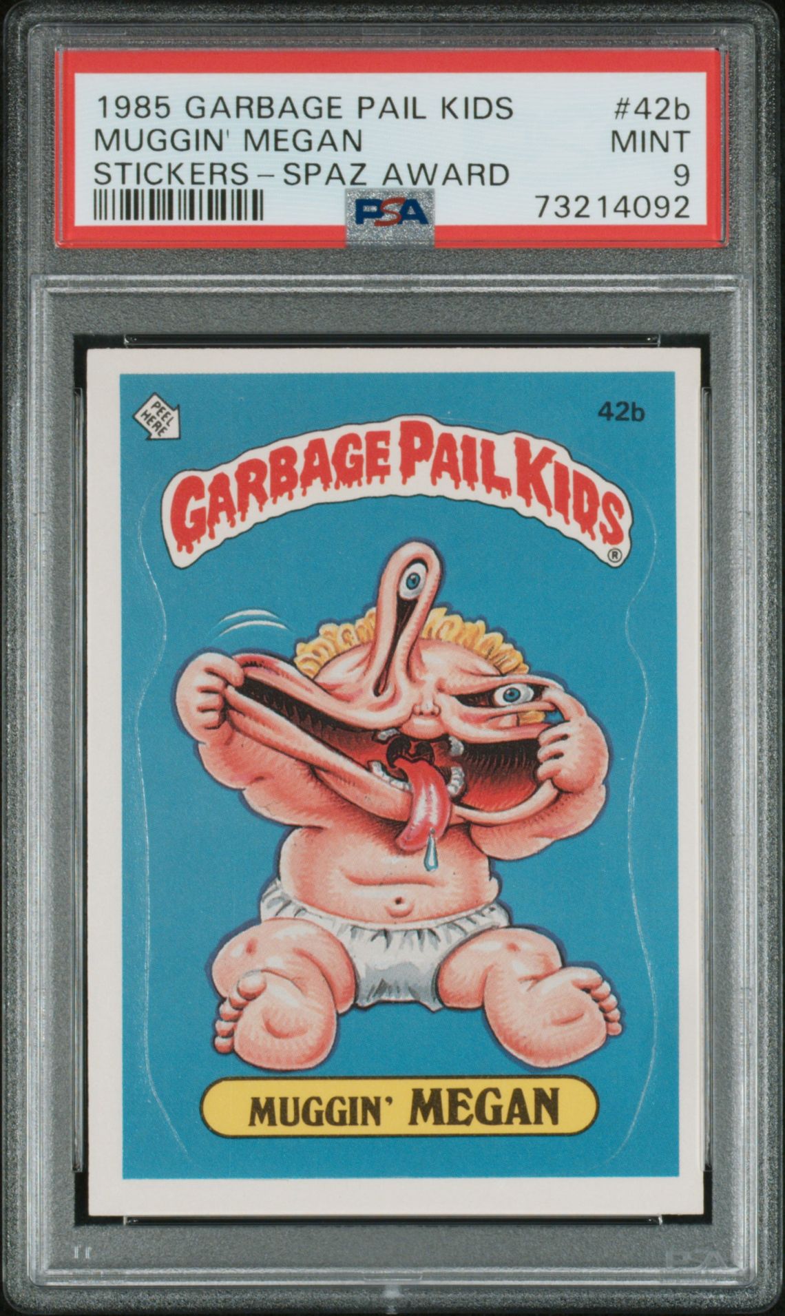 1985 Topps Garbage Pail Kids GLOSSY-SNEAK #42B Muggin' Megan front