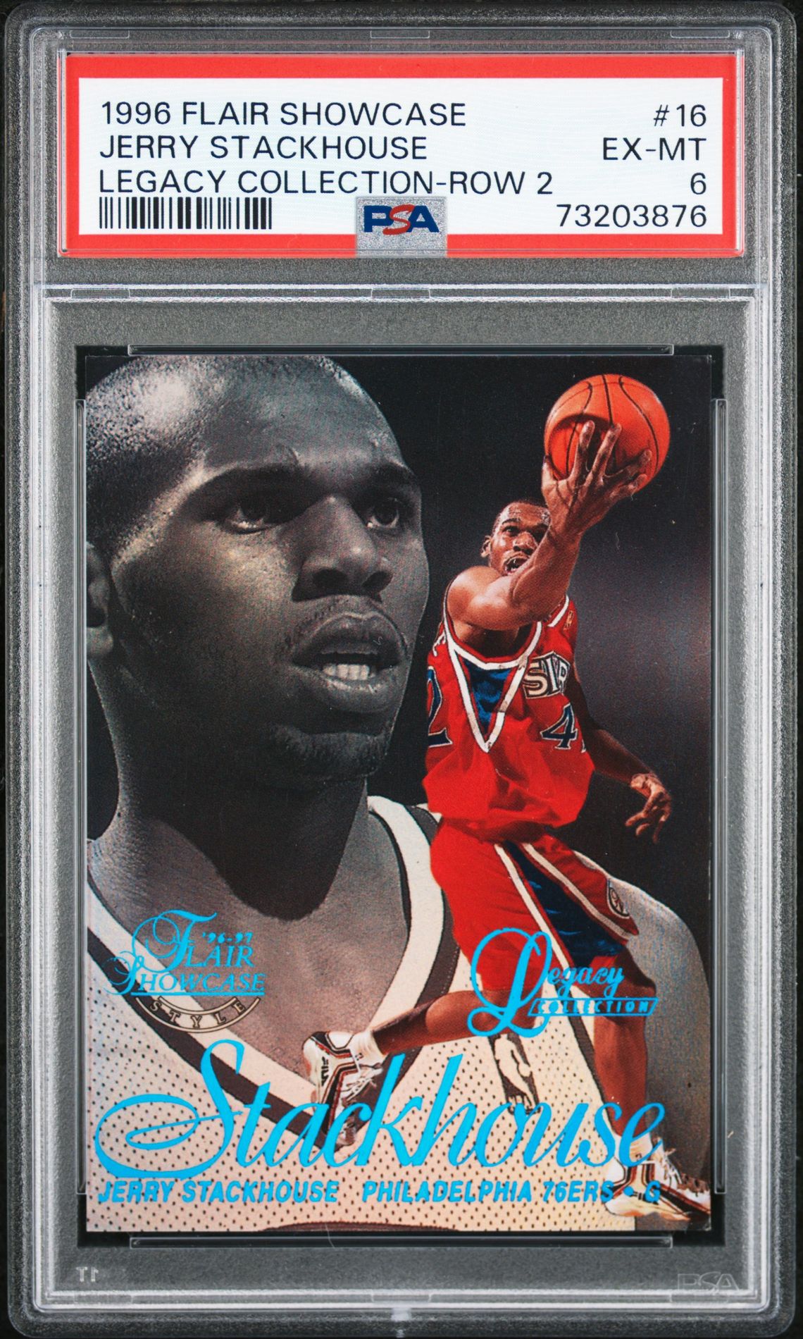 1996 FLAIR SHOWCASE LEGACY COLLECTION ROW 2 #16 Jerry Stackhouse front