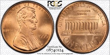 1995 1C Doubled Die Obverse MS68RD