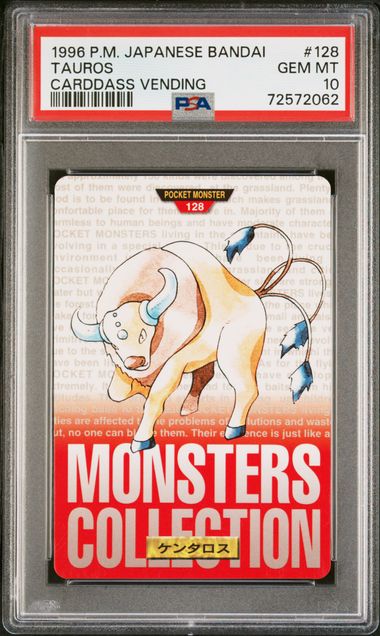 Tauros card PSA 10, cert 72572062